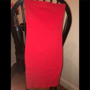 Red Strapless Bodycon Dress